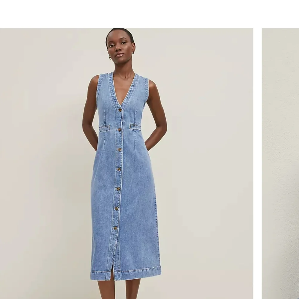 Ann Taylor Light Blue Denim Midi Dress - Picture 2 of 9